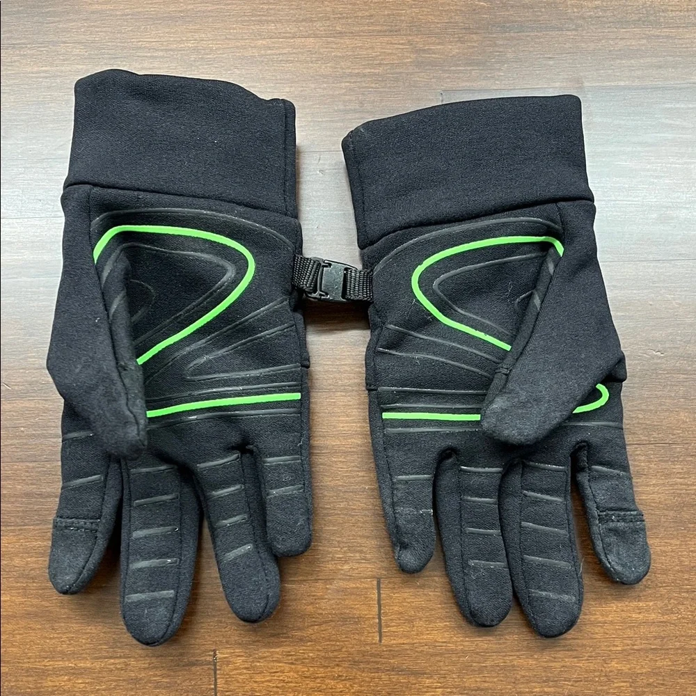 HEAD Black Thermal Gloves with Neon Green Logo